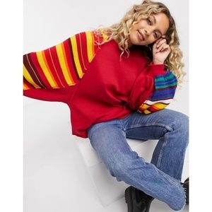 Free People Rainbow Dreams oversized sleeve top